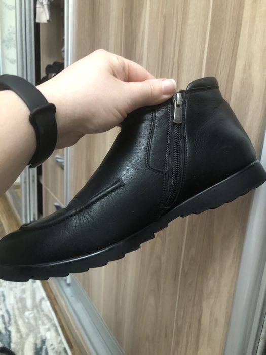 Кожаные сапоги зимние