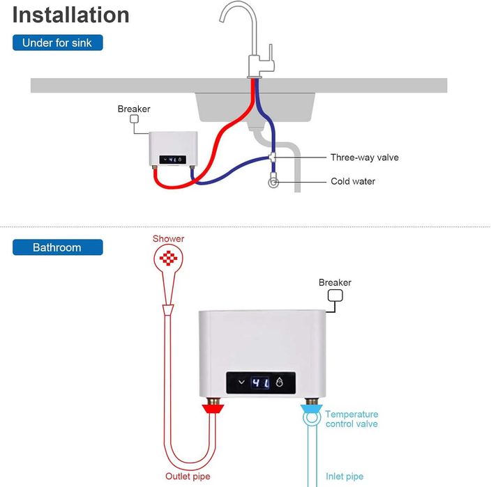 Instant Apa Calda Electronic 3500W - LCD - Control Temperatura - Nou