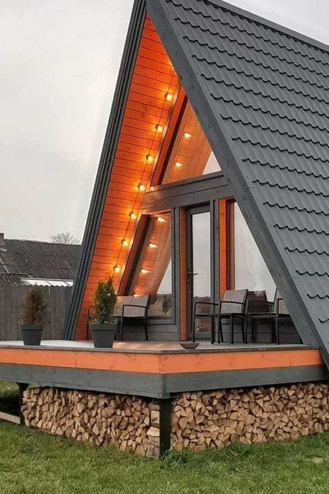 Cabana stil A-Frame, Case, Foisoare si Terase din structura de lemn la comanda