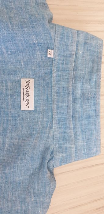 Yves Saint Laurent  Len  Mens Size 2XL ОРИГИНАЛ! Мъжка Ленена Риза.