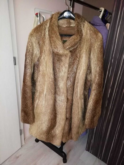 Дамско палто естествен косъм нутриии