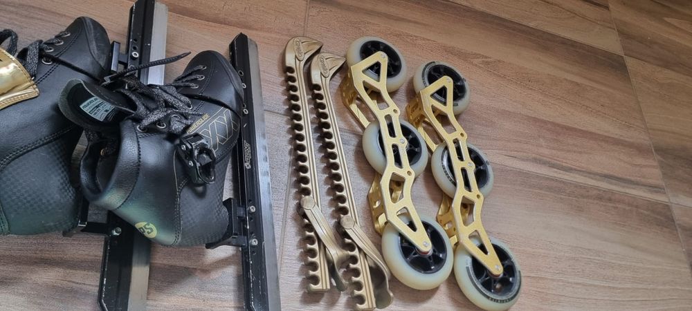 Patine viteză profesionale 3X Kids Adjustable + role 90mm mărimi 31-34