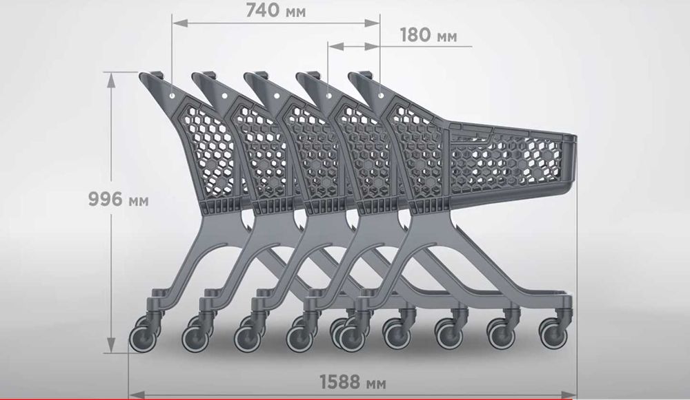 Покупательская "Пластиковая тележка SURF S, 100л" тележка для магазина