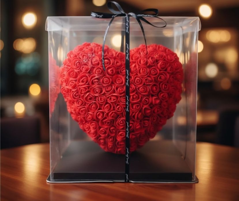 Сърце от рози в луксозна  кутия – романтичен подарък