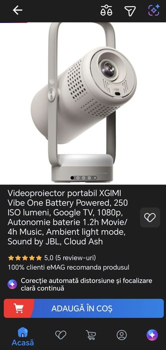 Videoproiector XGIMI Vibe One Battery licență Netflix