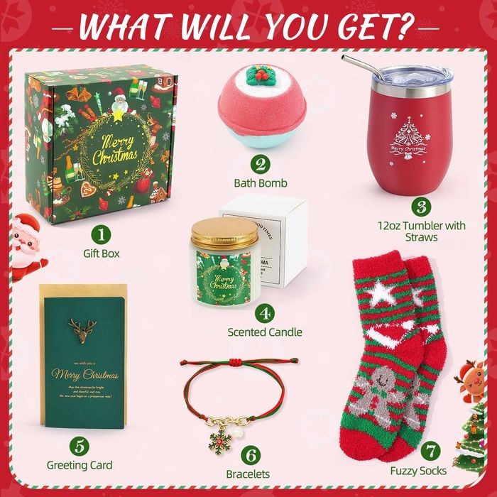 Подарък за Коледа за жена Подаръчен комплект 7 части коледна кутия