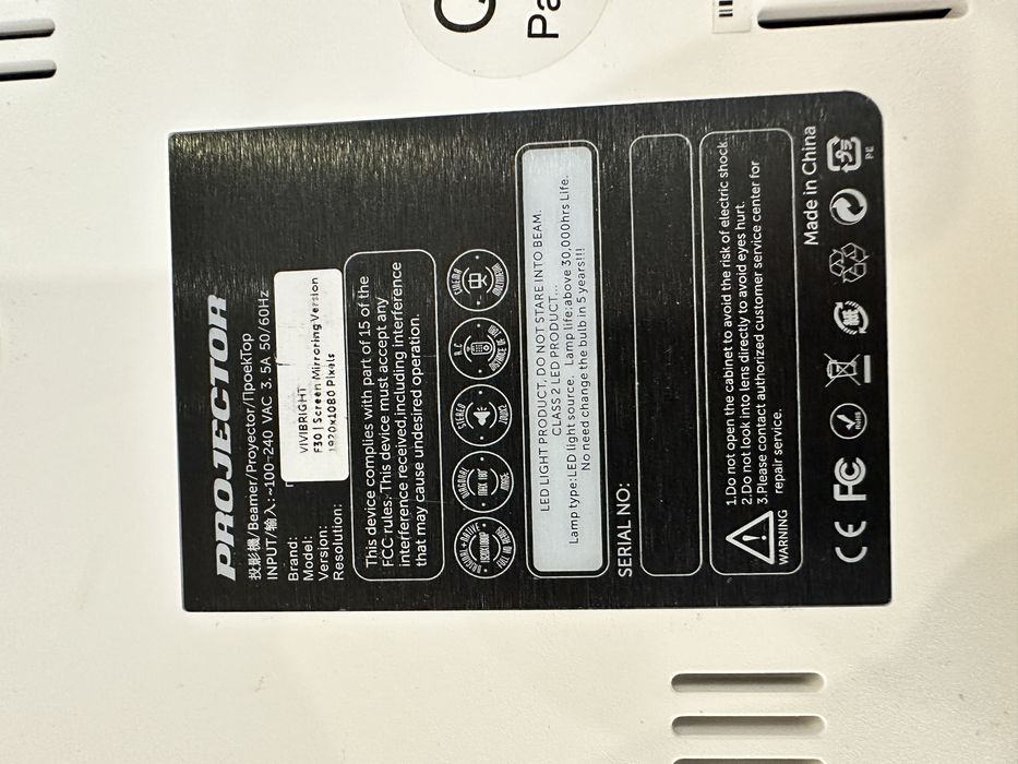 Проектор Vivibright F30 LED, реално FullHD 1920