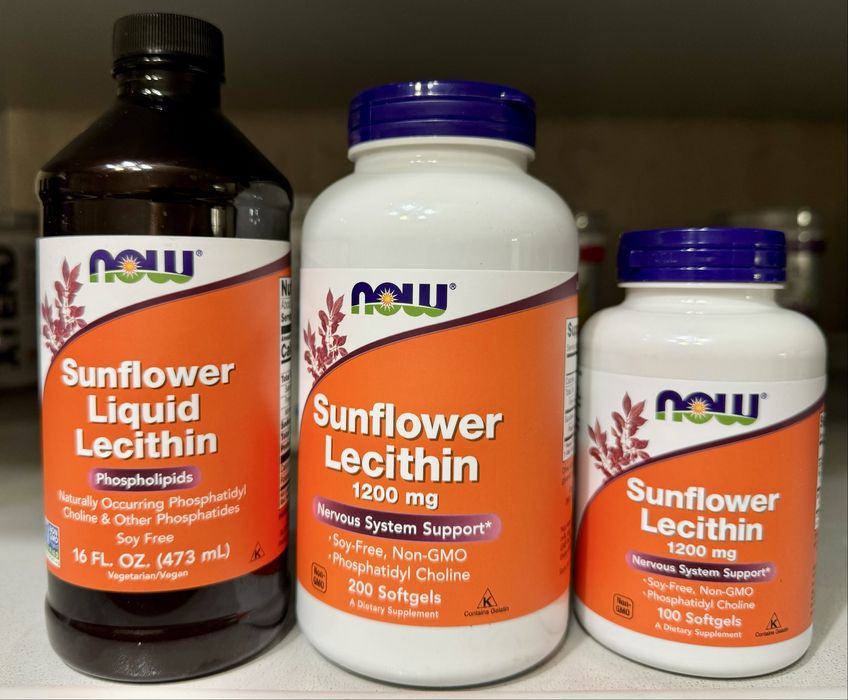 Now Foods, жидкий лецитин из подсолнечника, 473 мл