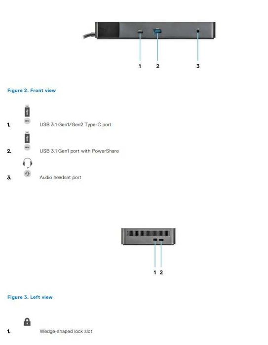 Докинг станция Dell WD19 (K20A)със 130W/180W захранване и USB-C кабел