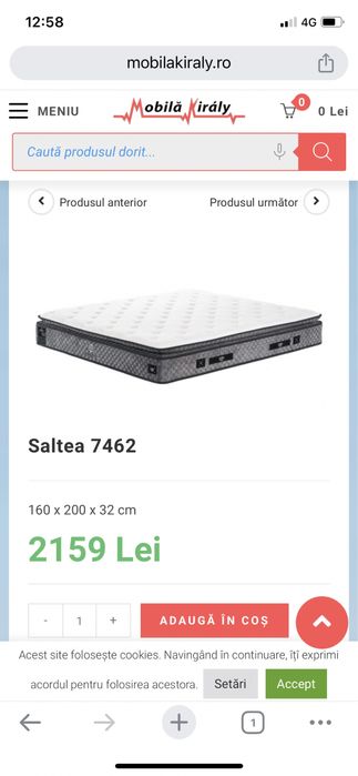 Saltea noua -BABYLON -160x200 Cm