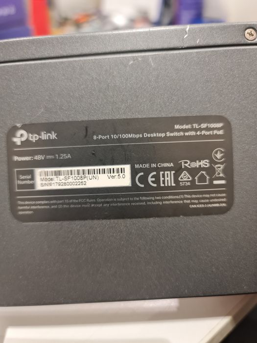 Коммутатор switch 8port. poe 4port 48в 1.25а.