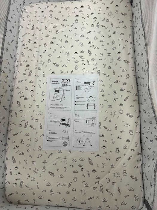 Pătuț Bebe Co-Sleeper KIDOO® 3 în 1, Gri – Ca Nou