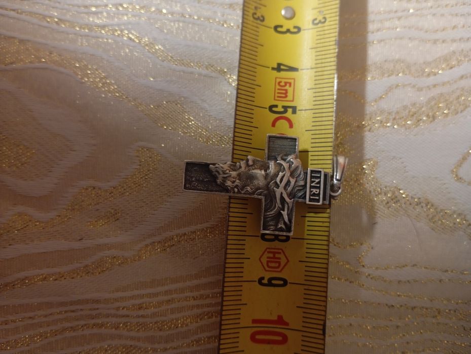 Cruce+lanț, masive, argint 925