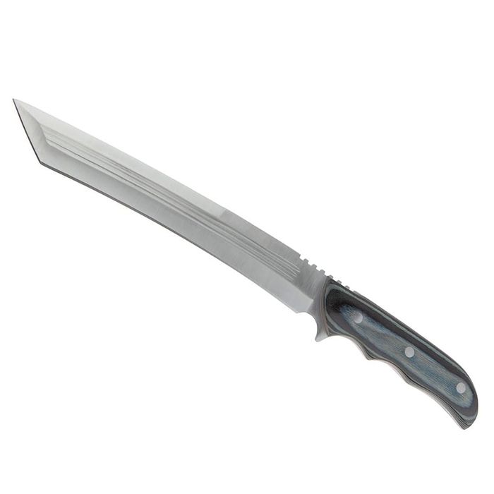 Maceta vanatoare Seax Blade, 45 cm, otel, gri, teaca piele inclusa