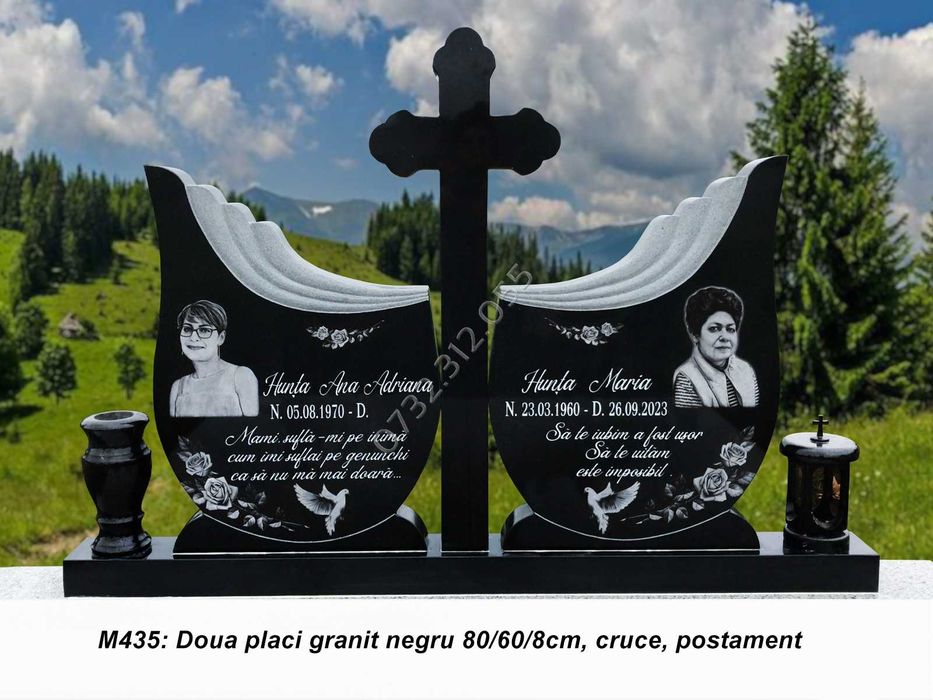 Cruci din granit și marmură cu gravură laser