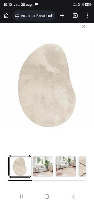 Covor HUARTE Bej 140 x 200 cm Poliester