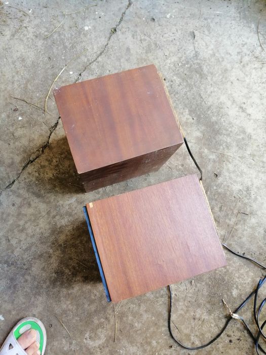 Set 2 carcase boxe lemn vintage colecție /acustice , carcase boxe lemn