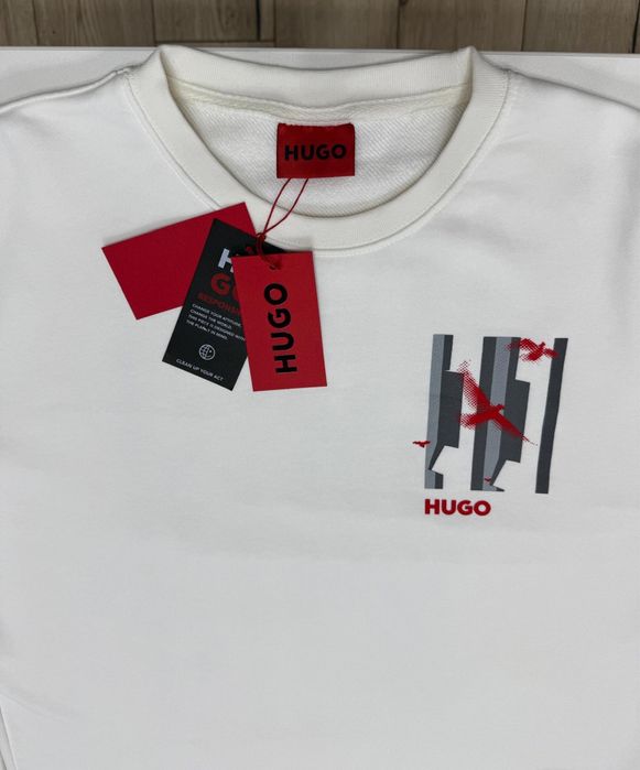 Bulză Hugo Albă, prin frontal și spate, mărimea XXL -nou cu etichetă