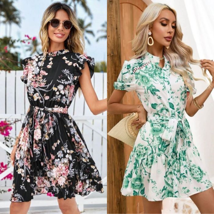 Дамска Цветна Рокля