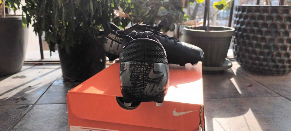 crampoane nike mercurial academy fg black/dk grey