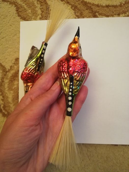 Елочные игрушки птички