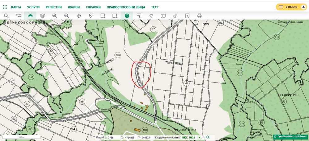 Продава парцел с. Крушовица,общ Елин пелин