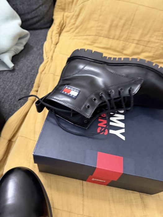 Tommy Jeans Lace-Up ghete dama din piele neagra marimea 40 noi