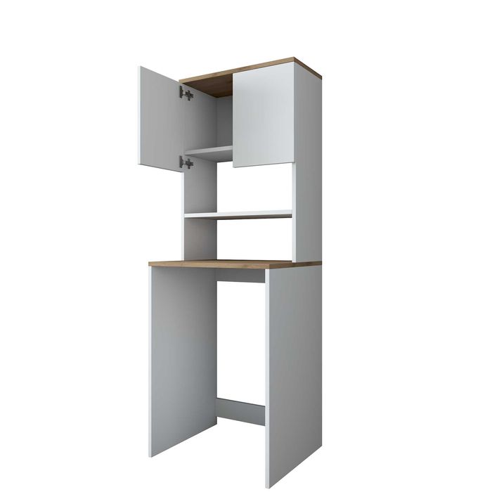 Шкаф с отделение за вграждане на пералня Puzzle-home, Бял - ПРОМО