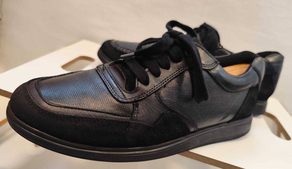 Pantofi sport casual 42 42.5 premium Neosoft piele naturala moale negru