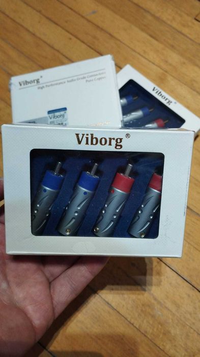 Conector RCA Viborg Argintat la set de 4 buc.
