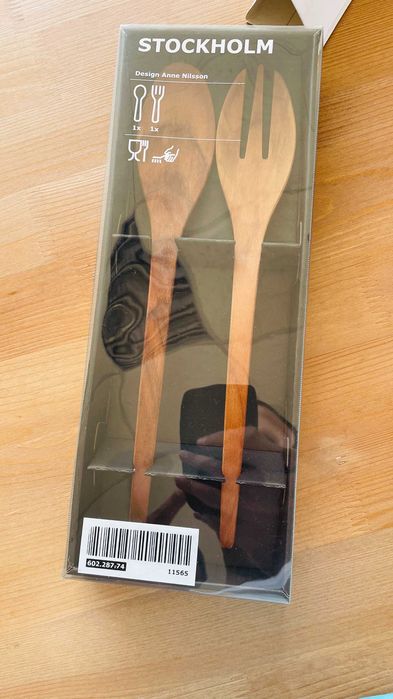 Прибори за сервиране от чист орех (салата)