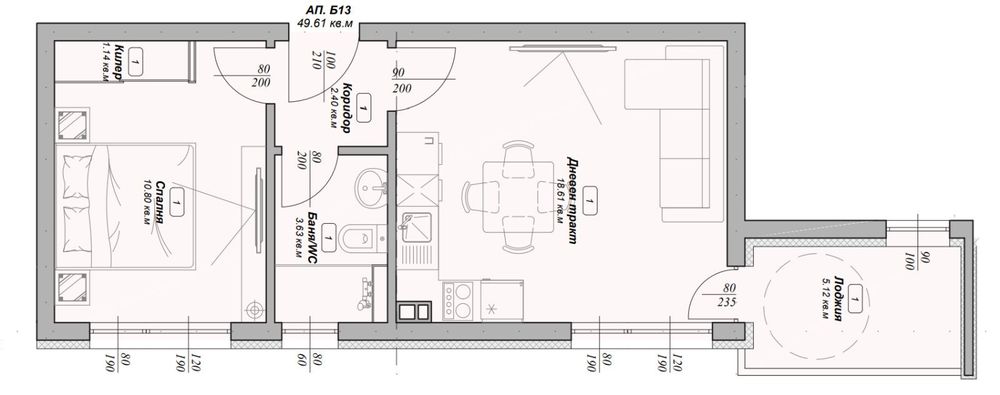 2-стаен в Варна-м-т Пчелина площ 58 цена 85000