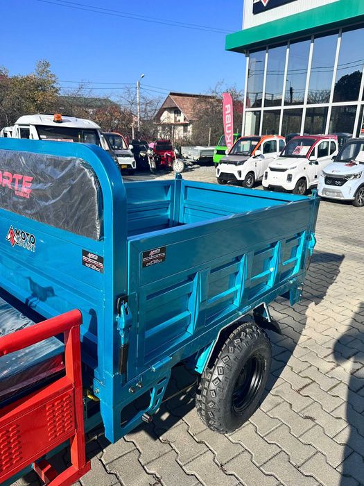 Tricuclu Electric Forte Cargo 1000 Basculare Hidaulica Baterie Litiu