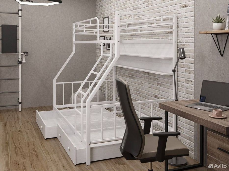 Двухъярусная кровать Loft krovat темир крават metal kalavat Лофт