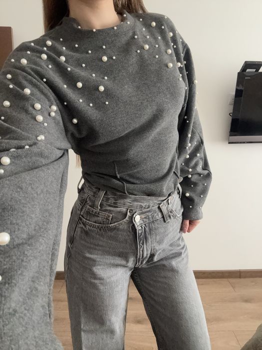 Дамска блуза Zara с перли – нова, размер M