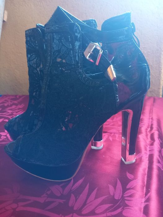 Pantofi LAFER, damă, negrii cu auriu