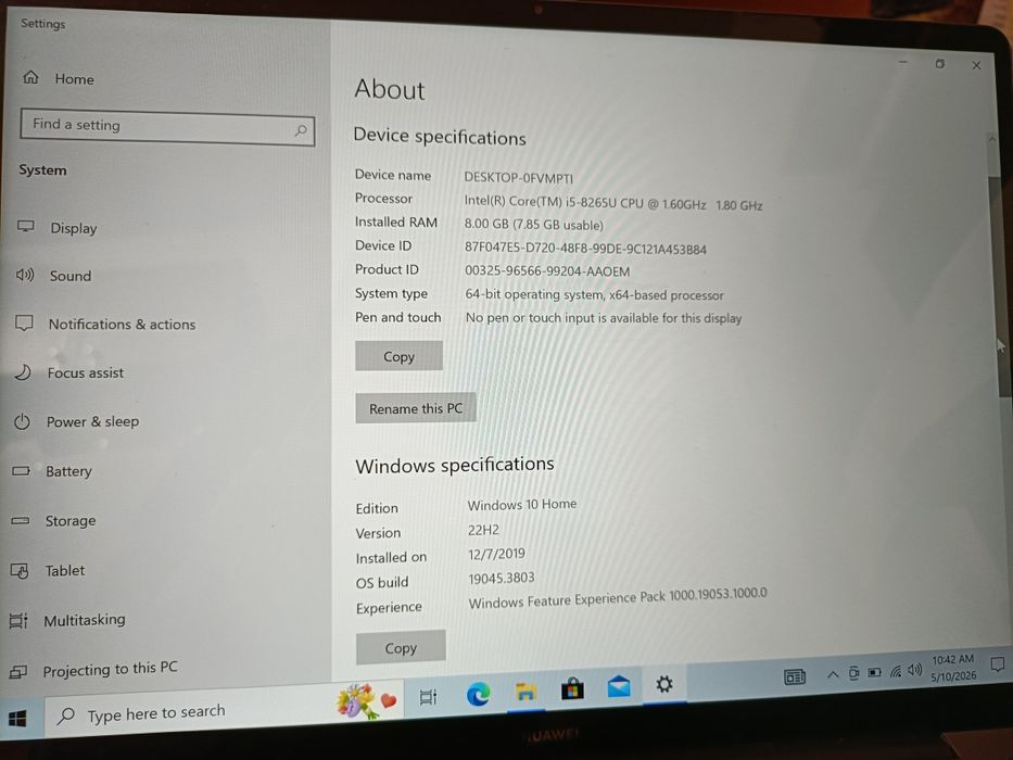 Laptop Huawei mate book 13"