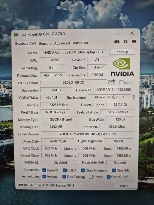 Ноутбук Asus V16 (можно играть в игры)