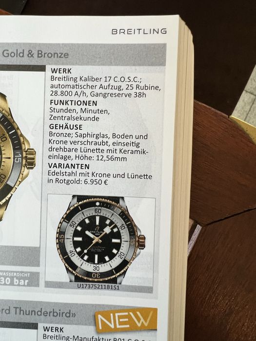 Ceas Breitling Superocean Diver Aur 18k