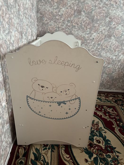 Детский кровать с шкафчиком снизу