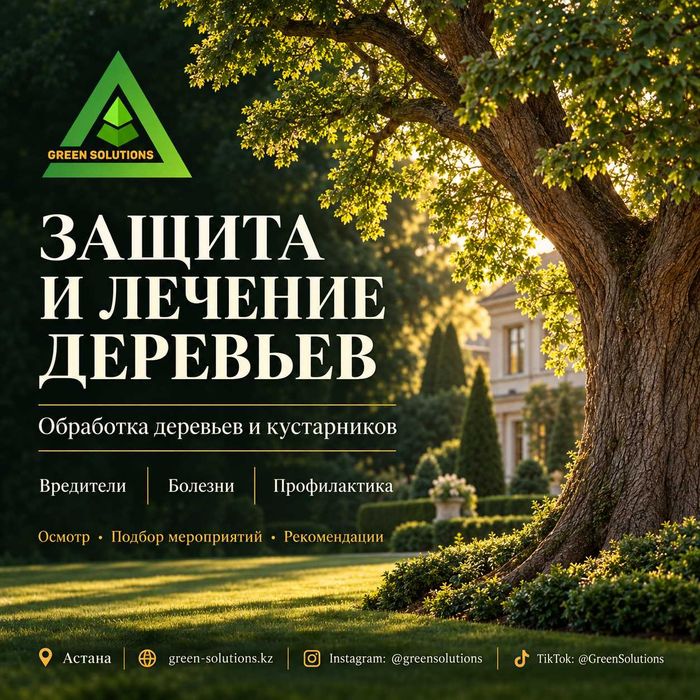 Обработка деревьев, экспресс диагностика почвы и воды.