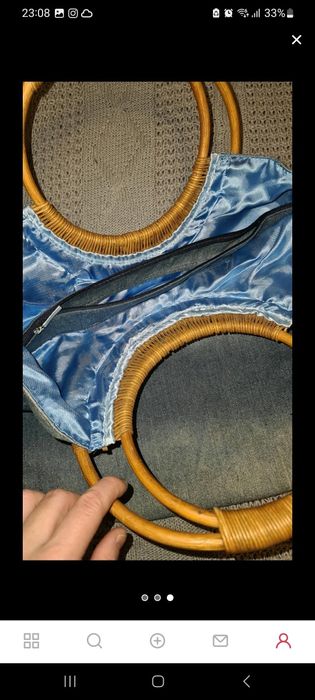 Сумка с деревяной ручкой