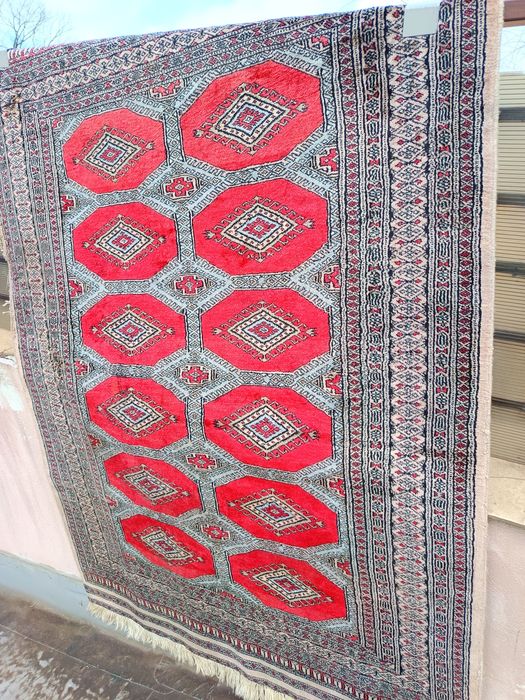 Covor persan traditional, Bukhara, lana, lucrat manual, 190x125cm