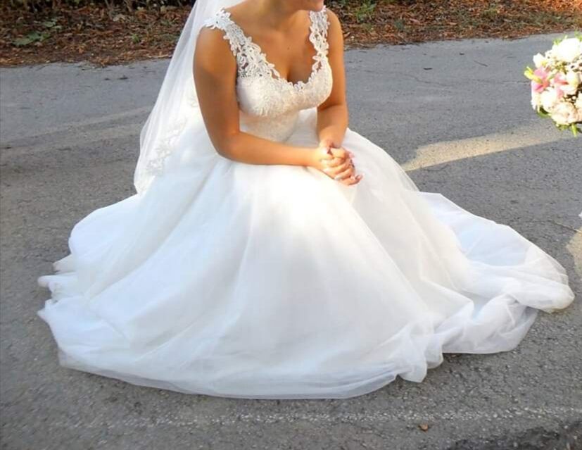 Сватбена рокля + обръч