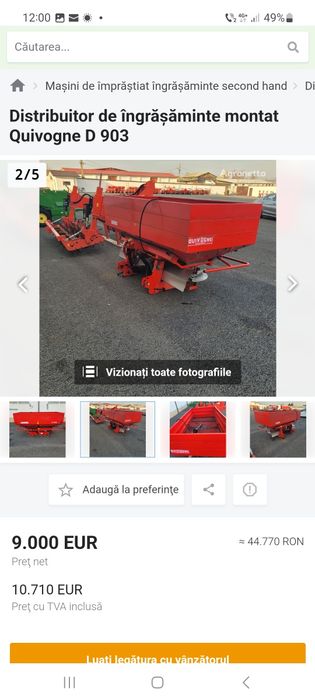 Distribuitor azot vogel&noot d903 /quvigne d 903 și plug reversibil vo