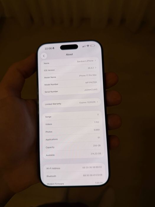 iPhone 17 pro max 256gb deep blue