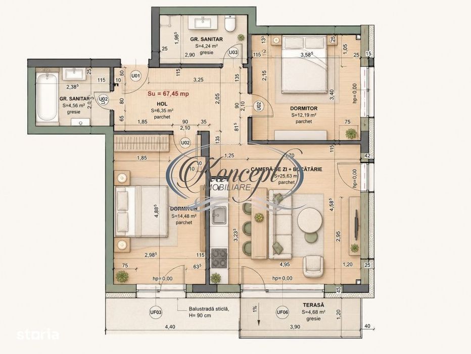 Apartament cu 3 camere in Terra Gardens, Cluj-Napoca — fotografia 3