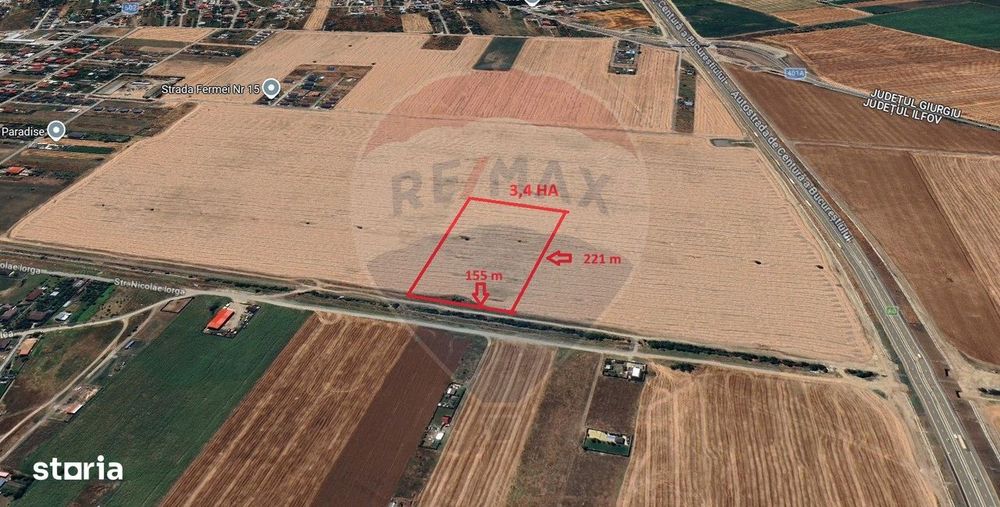Teren intravilan 3,4 Ha Ciorogarla str. Nicolae Iorga