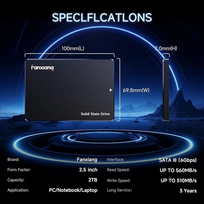 Sigilat Ssd sata III 2TB Fanxiang Raxiana S101 3D nand slc 560Mb/s