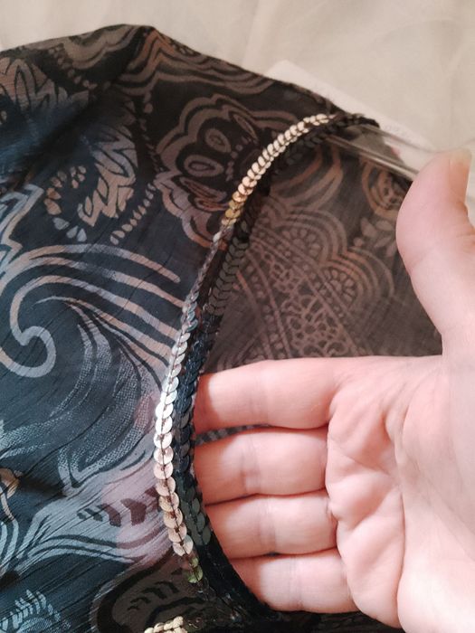 Bluză tip tunică, din voal, măr. S-M